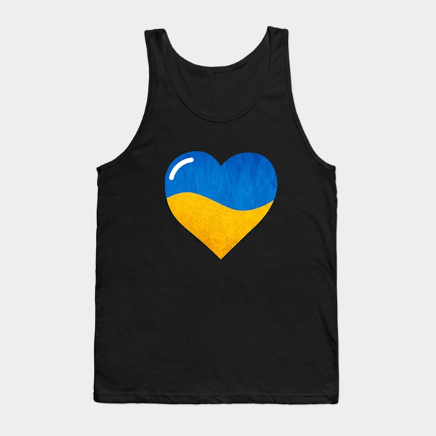 The Flag of Ukraine, Heart Tank Top by Purrfect